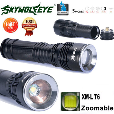 

Saidsome New XML T6 LED Zoomable 5 Modes Police Tactical Flashlight 2665018650AAA Torch flashlight lamp