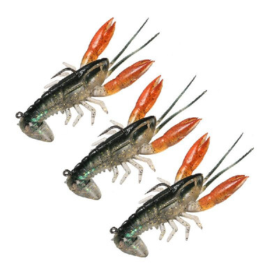 

Lixada 8cm 14g Soft Crawfish Shrimp Lobster Claw Bait Artificial Lure Bait Swimbait