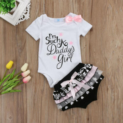 

Newborn Baby Girl Cotton Bodysuit Jumpsuit Lace Polka Dot Shorts Dress Outfit