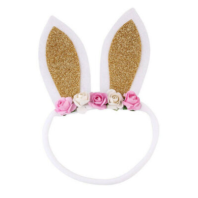 

Fashion Baby Girls Toddler Kids Rabbit Ears Flower Hair Band Headband Headwear