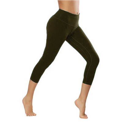 

Tailored Womens Solid Color Hips Seven Points Yoga Pants Sports Pants Leggings
