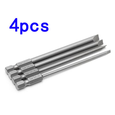 

4 Pcs 100mm Slotted Screwdriver Bit 3mm-6mm S2 Magnetic Flat Head 14 Hex Shank