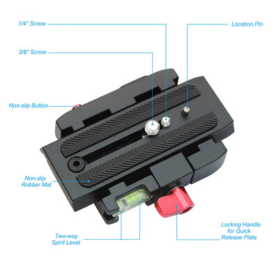 

Quick Release Clamp Adapter Quick Release Plate P200 Compatible for Manfrotto 501 500AH 701HDV 503HDV Q5