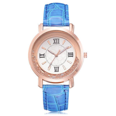 

GAIETY Rhinestone Quartz Watches Women Leather Strap Analog Wristwatch