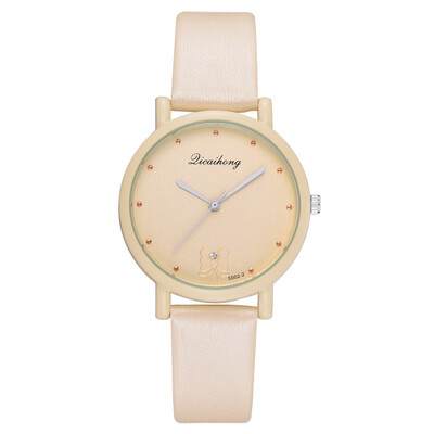 

Simple&fashionable solid color casual quartz watch high quality PU leather wrist watch