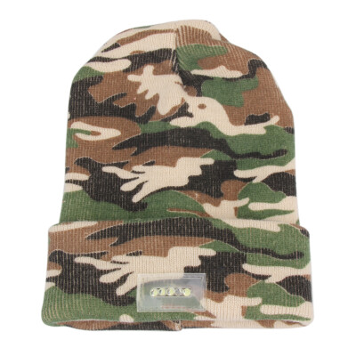 

5LED Bright Lights Camouflage Beanie Knitted Winter Hat for Walking Hunting