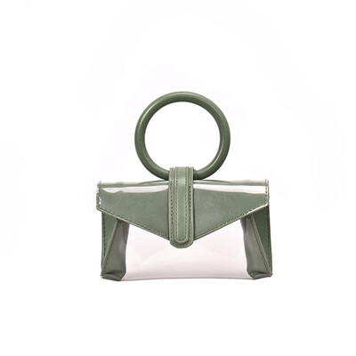 

Tailored Woman 2019 Summer Transparent Bag Retro Ring Handbag New Shoulder Messenger Bag