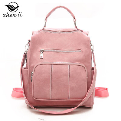 

New PU leather backpack female trend briefcase retro wind handbags