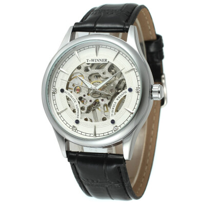 

T-WINNER Winner hollow mens manual mechanical watch male automatic mechanical watch belt