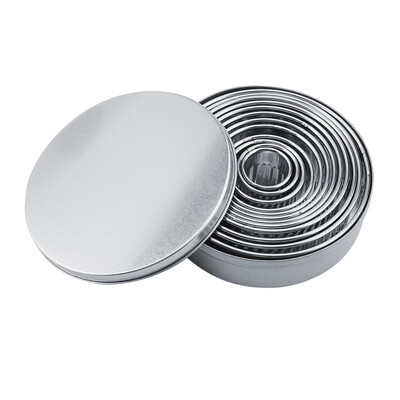 

Greensen 12PCSSet Stainless Steel Cookie Cutter Cake Biscuit Decoration Mold Round Baking Tool Kit