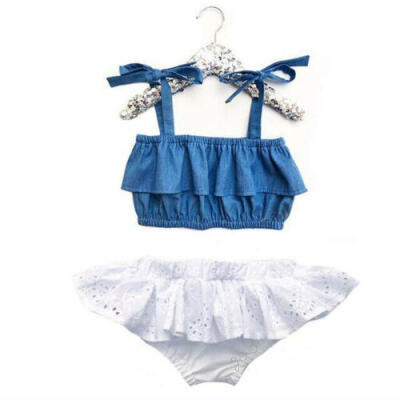 

Baby Girl Summer Clothes Off Shoulder TopsWhite Pants 2pcs Infants Clothes Sets