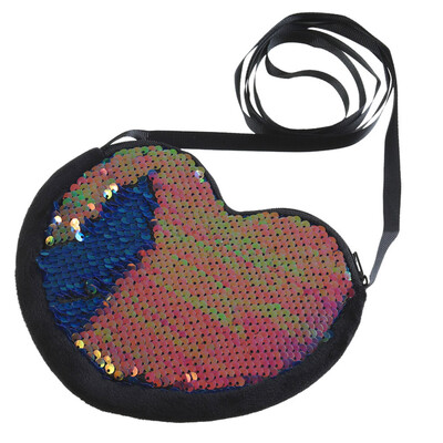 

Tailored Cartoon Children Bag Cute Girl Love Shoulder Bag Heart-shaped Sequins Purse