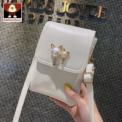 

On ins the new little bag girl 2019 new Korean version pearl mobile phone bag fan you one shoulder slanting bag tide