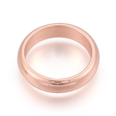 

Electroplated Synthetic Non-magnetic Hematite Rings Rose Gold Plated Size 11 20mm