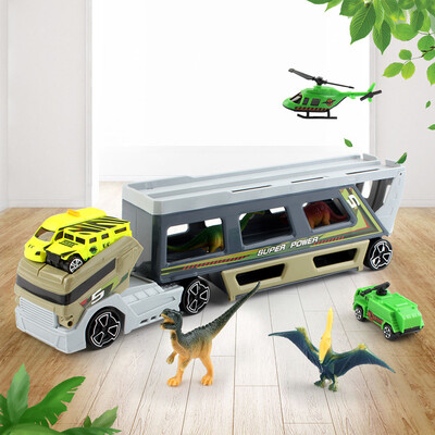 

Dinosaur Transport Truck Wild Life Animal Safari Car Carrier Toys Trailer Gift