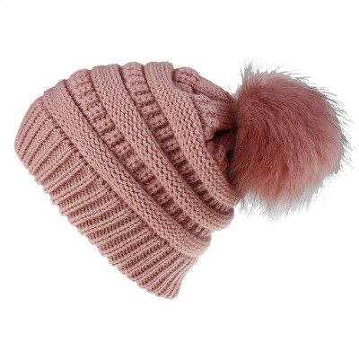 

Tailored New Women Girls Keep Warm Winter Hairball Knitted Hat Wool Hemming Hat Ski Hat