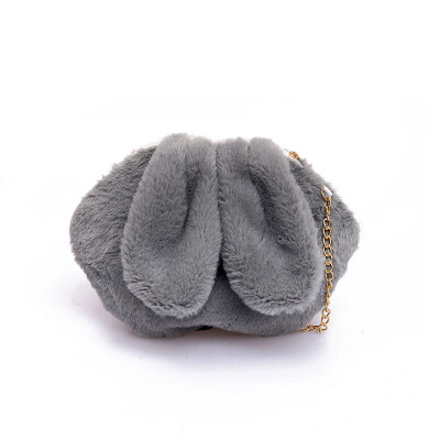 

Winter Plush Rabbit Ears Cute Women Messenger Bag Fur Fashion Cartoon Girls Chain Clip Shoulder Bag Velvet Womens Crossbody Bag