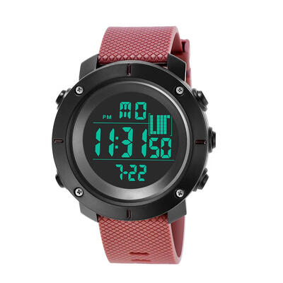 

Waterproof Sport Digital Watch Men Leather Strap LED Electronics Wristwatch