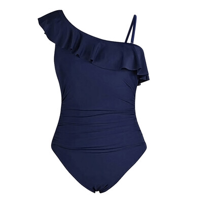 

Saidsome Women One Piece Off Shoulder Swimwear Asymmetric Ruffles Monokini Bathing Suits