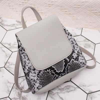 

2018 New Style Fashion Women Girl PU Leather Shoulder Bag School Backpack Travel Patchwork Rucksack Purse Fashion