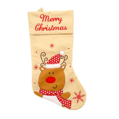 

New Hot Christmas Stocking With Hanging Rope Christmas Candy Gift Bag For Children Portable Christmas Decorations Kerst Decoratie