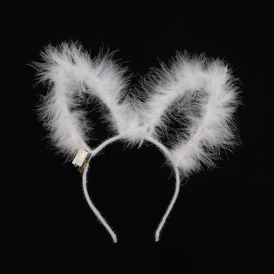 

New Hot LED Light Up Headband Plush Ear Glowing Hair Band Glow Party Headwear Supplies Gift Holiday Glow Supplies