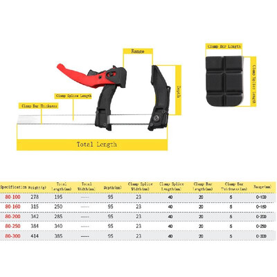 

Multifunctional 120 Degree Adjustable Quick Grip Clamp Woodworking F Clamp 95x 100160200250300mm Manual Tool