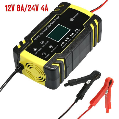 

3-Stage Automatic Smart Battery Charger LCD Display