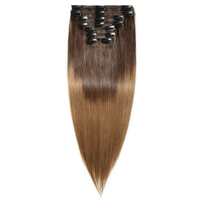 

Clip in 100 Remy Human Hair Extensions double weft Grade 7A Quality Full Head 8pcs 18clips Soft Silky Straight for Women
