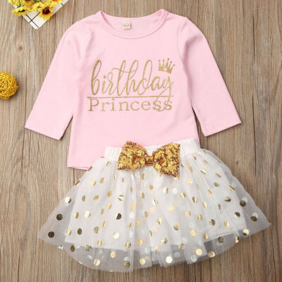 

Toddler Baby Girl 1st Birthday Princess Romper Tutu Skirt Party Dress Outfit