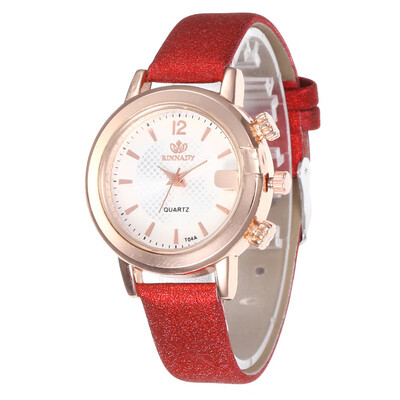 

Fashion bright leather strap ladies watch student simple watch