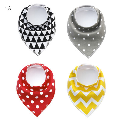 

Cotton Baby Bibs Newborn Triangle Feeding Nursing Bandana Burp Cloths 4Pcs