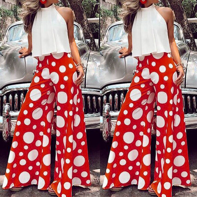 

Starmoon Fashion Womens Summer Sexy Wave Point Casual Sleeveless Broad-Legged Jumpsuit