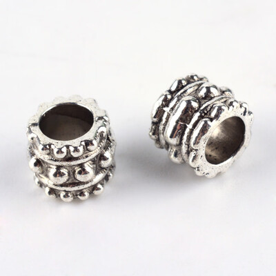 

Tibetan Style Alloy European Beads Large Hole Beads Column Lead Free Antique Silver 7x6mm Hole 4mm about 1330pcs1000g