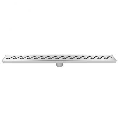 

Greensen Bathroom Shower Floor Rectangle Wavy Line Grate Stainless Steel Shower DrainStraight Drainage