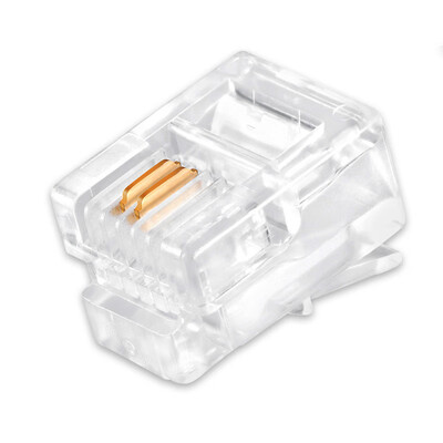 

Smart mouse NOYAFA NF-1006 100 6P6C telephone crystal head copper plated gold RJ11 interface telecommunications wiring