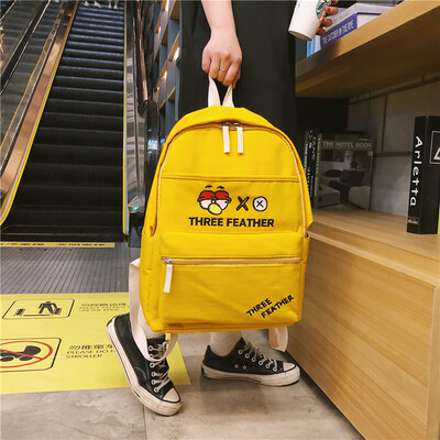 

Ins backpack female college students backpack Korean high school girls simple campus Japanese pure color backpack