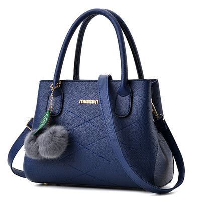 

Tailored Fashion Women Hair Ball Lichee Pattern Crossbody Bag Shoulder Bag Handbag Black
