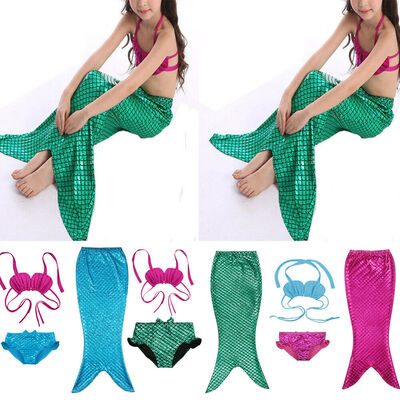 

Kids Girls Swimmable Mermaid Tail Sea-maid Bikini Swimwear Swimming Costume Sets
