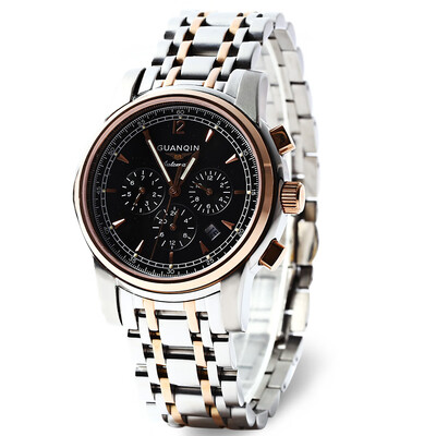 

GUANQIN GJ16003 Water Resistance Male Japan Fashionable Automatic Mechanical Watch Stainless Steel Strap Working Sub-dials