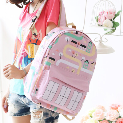 

Rain every canvas shoulder bag female Japan&South Korea tide junior high school students bag female bag academic travel backpa