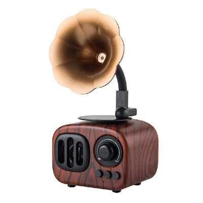 

Vintage Style Wooden Texture Portable Wireless BT Speaker Built-in MIC Support TF CardU DiskAUX Audio Retro Loudspeaker Music Pl