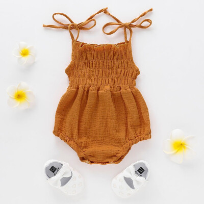 

Toddler Baby Boys Girls Sleeveless Suspender Folding Romper Jumpsuit Bodysuit