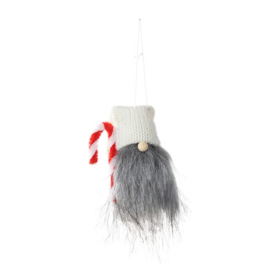 

New Hot Christmas Pendant Knitted Gnome Doll With Candy Canes Xmas Tree Hanging Ornament Crafts Home Decorations Merry Christmas