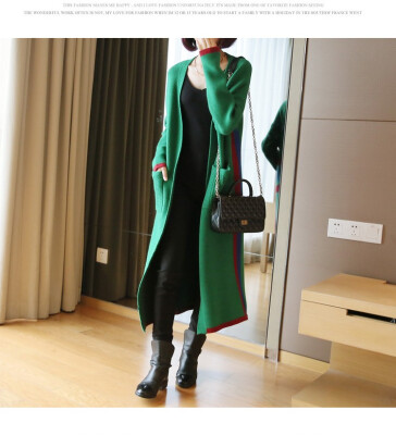 

Long sleeve loose&thick sweater jacket 2018 autumn winter new womens wear Korean version of the long knitted cardigan