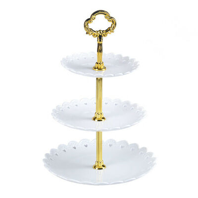 

3-Tier Cake Plate Stand Tray Wedding Birthday Party Cupcake Display Tower Set
