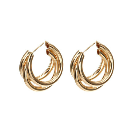 

2019 Fashion Gold Metal Round Disc Statement Earrings for Women Bijoux Brincos Party Gift Big Circle Drop Dangle Earring