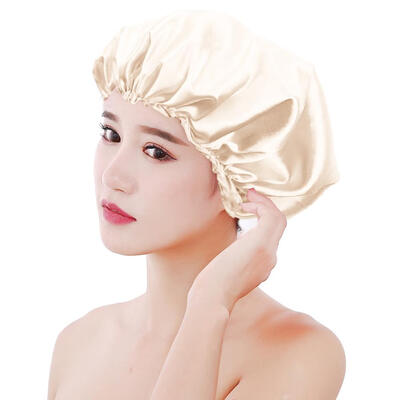 

Ladies Solid Color Hair Care Caps Satin Night Sleep Cap Women Shower Hat