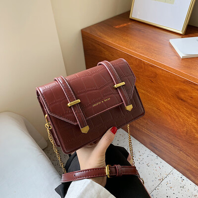 

2019 new tide bag casual bag retro shoulder bag stone pattern female summer portable cute messenger bag