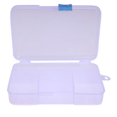 

5 Compartment Plastic Storage Box w Adjustable Dividers&Clip Lock Lid